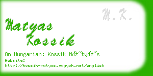 matyas kossik business card